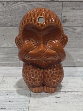 Vtg. Ceramic Monkey Tiki Mug "See No Evil"